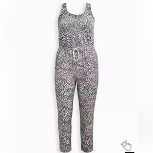 Torrid Sleep Micro Modal Terry Animal Print Soft Comfy Casual Jumpsuit size 2